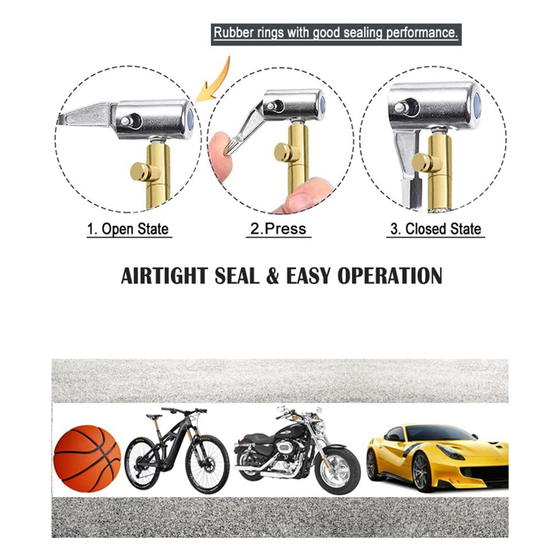 Extended Portable Air Compressor Tire Inflator Replacement Hose with Stainless Steel Mesh for Protection, Air Pump Tube,. 