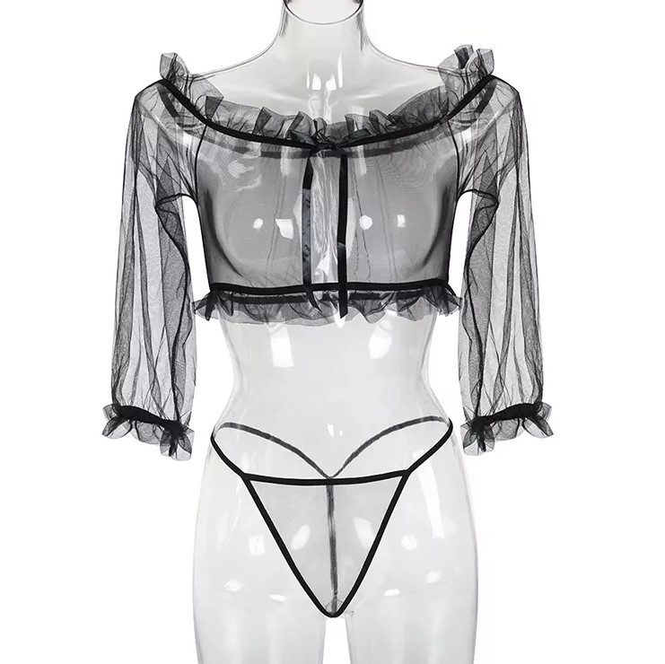 women's sleeping nightgown black