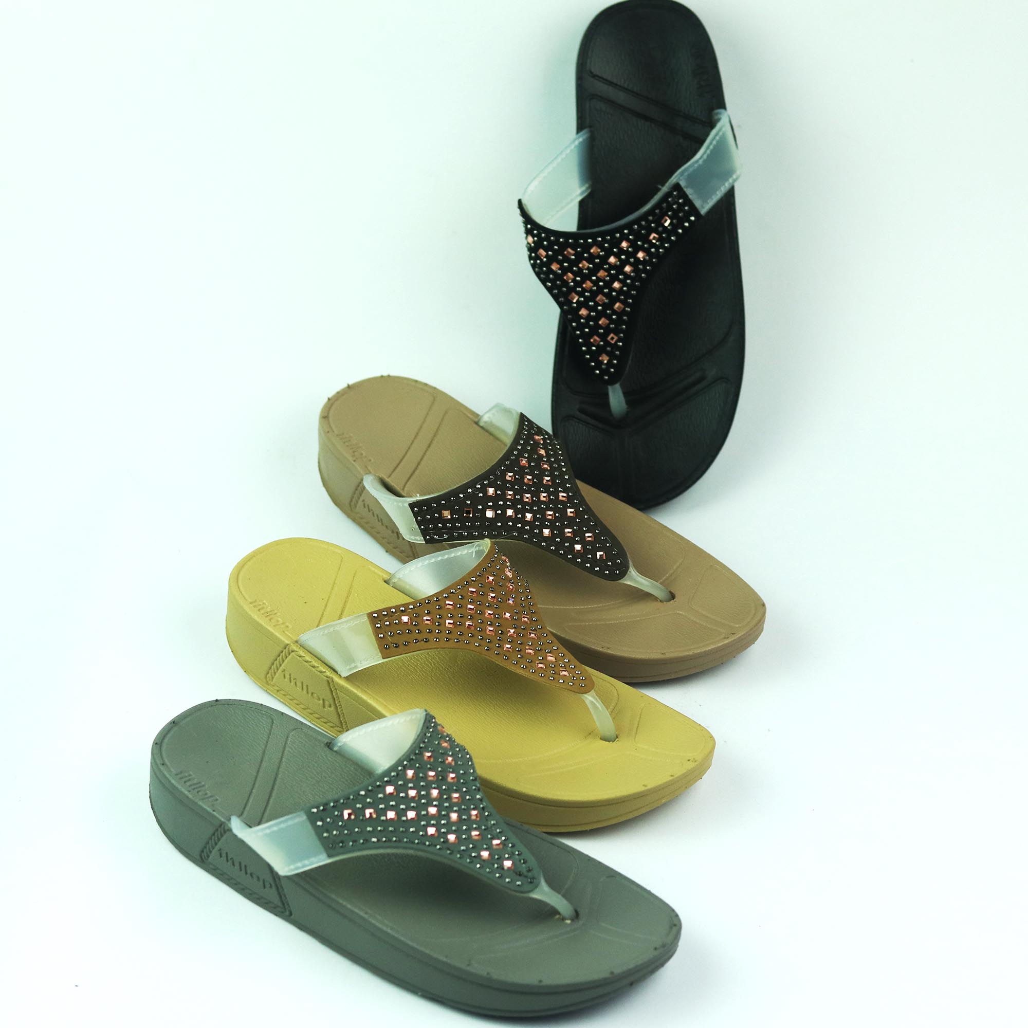 Slipper Room Slipper for Girls Medium Heel Square stone Slipper High Quality. 