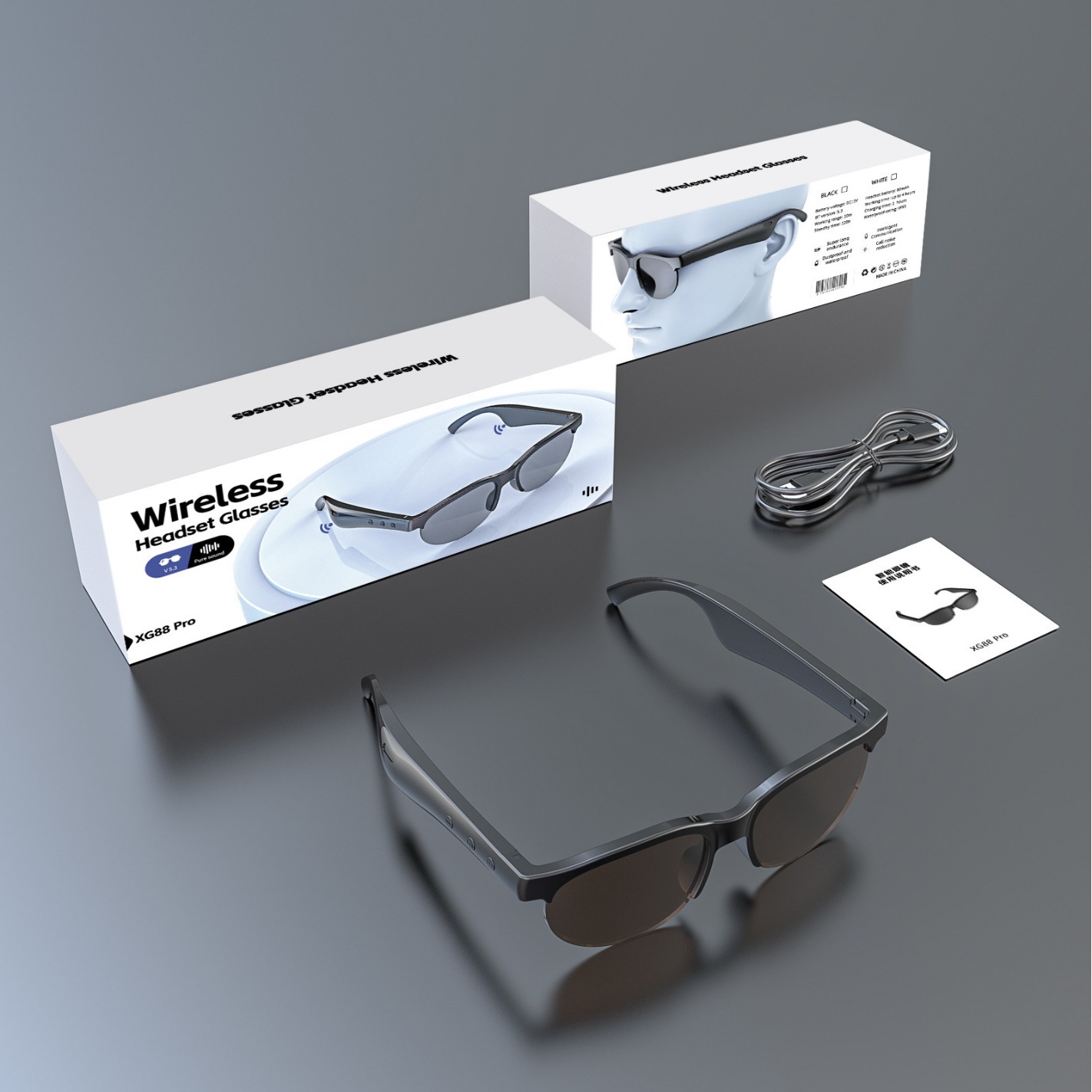 Unisex Smart Sunglasses with Hi-Res Audio, HD UV Protection, Wireless Calls & Music, Long Battery Life, Rechargeable, Touchpad Control By Latfu. 