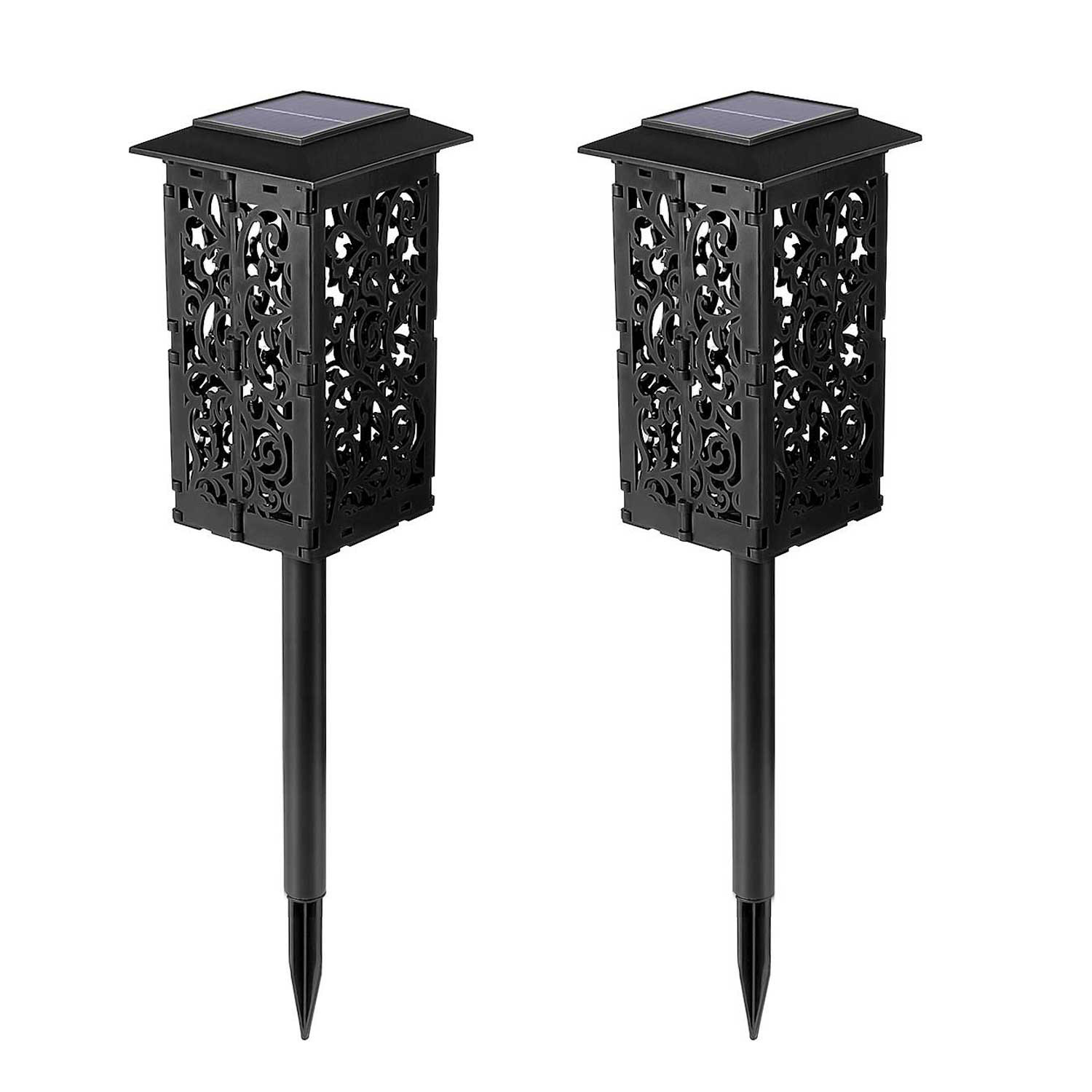 Migeet 2PCS Solar Hollow-out Folding Light Lantern Lamp Light Control White Light IP65. 