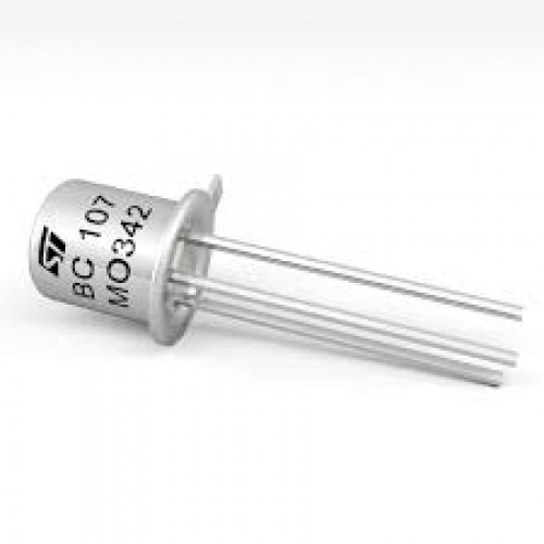 BC107 BC-107 BC 107 NPN Transistor 45V 100mA General Purpose Transistor TO-18 BJT NPN Silicon Planar Epitaxial NPN Transistors Electrical Circuitry & Parts. 