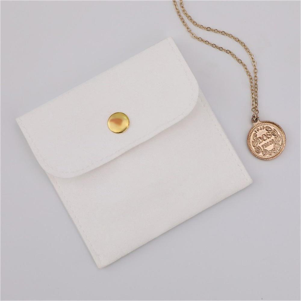 Multiple Colors Velvet Jewelry Bag Bulk Sale Small Size Plush Snap Button Pouch Necklace Storage bag for Gift Presentation. 