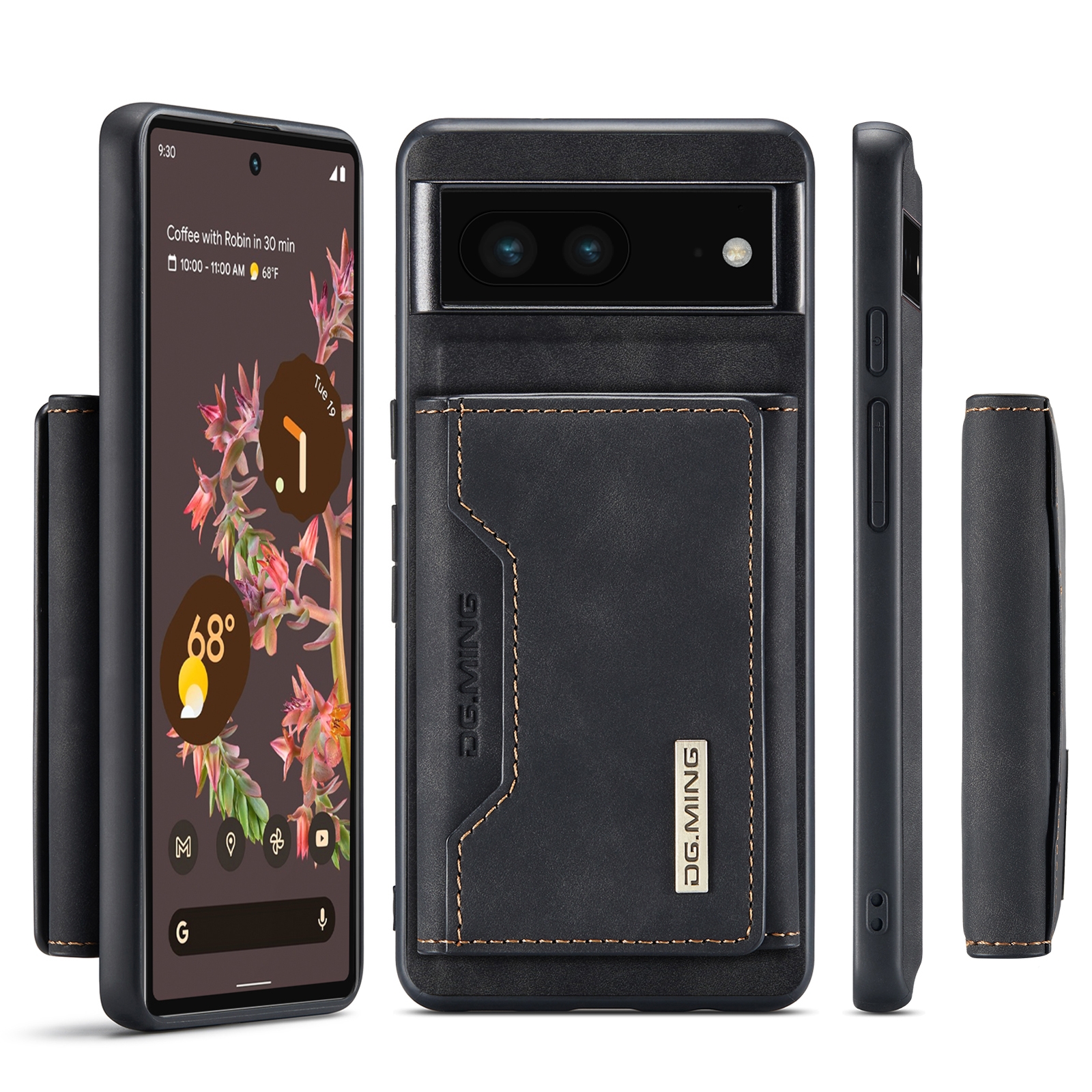 For Google Pixel 7 5G DG.MING M2 Series 3-Fold Multi Card Bag Phone Case. 