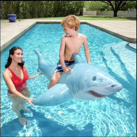 New Pool Float Intex Great White Shark Ride-on Inflatable Swim 68x42. 