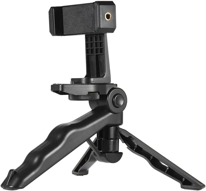 Mini Tripod Stand Support Holder Hand Grip Stabilizer With Smartphone Clip Bracket. 