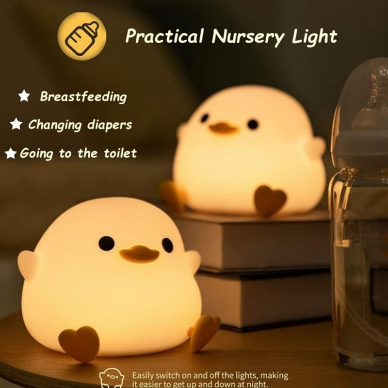 Led Night Light For Children DoDo Duck Nightlight with 20 Minutes Timer Touch for Bedrooms Living Room Rechargeable Desk Lamp. 