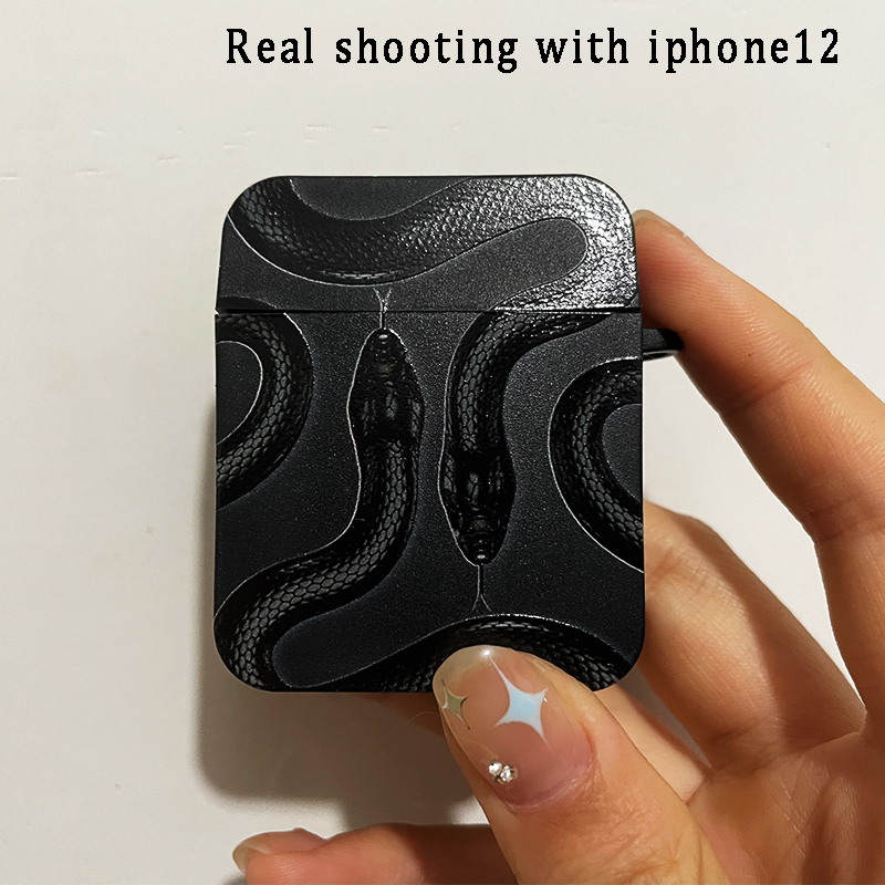 Ins Style Black Gold Snake Apple Case for AirPods Pro2 3 2 1 Pro Black Wireless Bluetooth Earphone Box Fashion Cover Funda. 