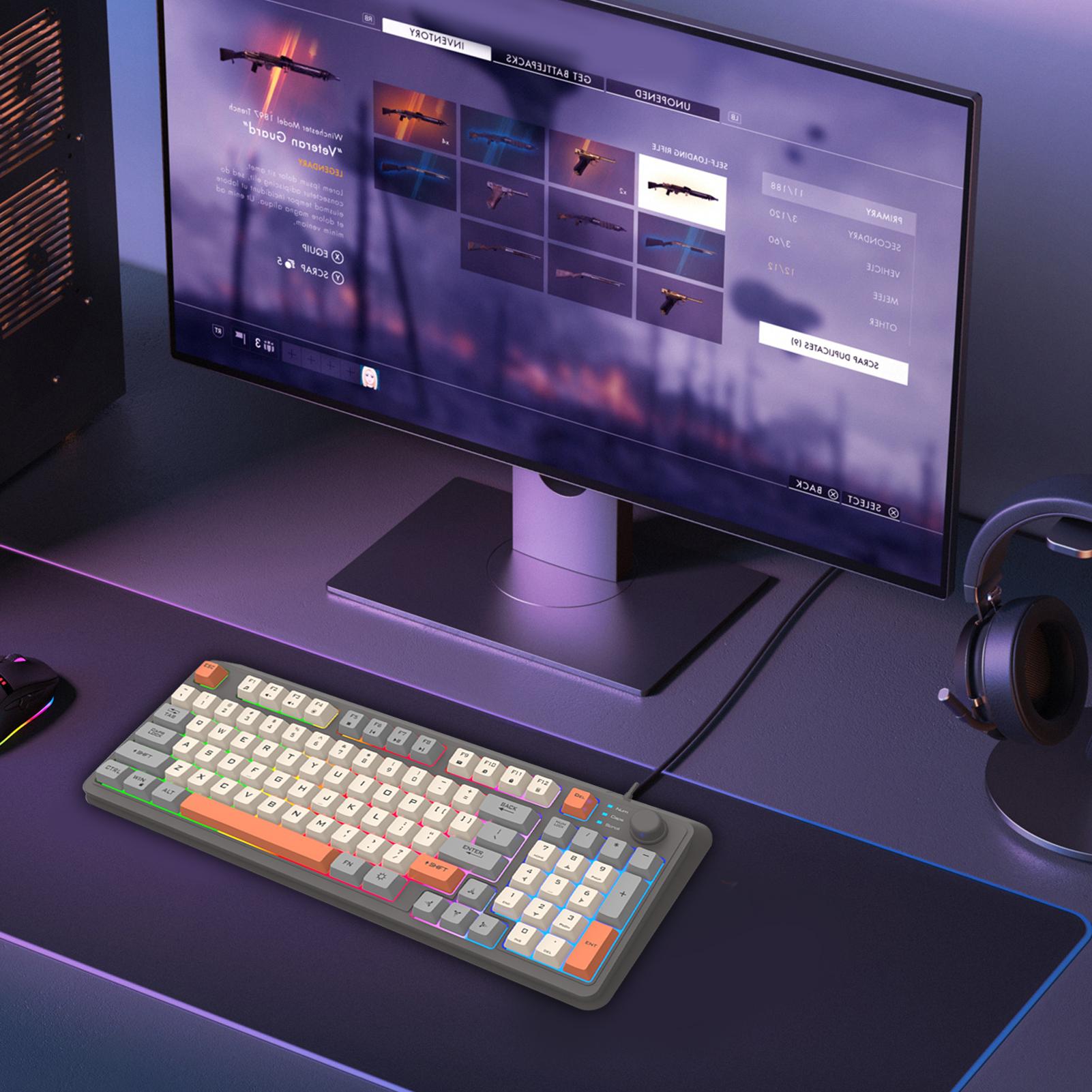 K82 Gaming Keyboard Wired Compact PC Keyboard With Number Pad 94 Keys For Computer Laptop. 