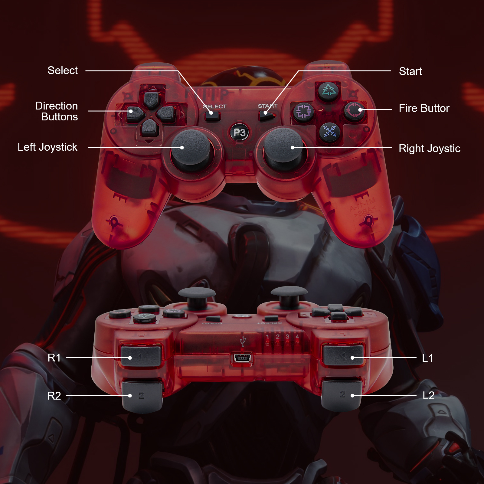 For SONY PS3 Bluetooth Controller Wireless For Play Station3 Joystick PC Gamepad Console 6-axis double vibration remote control. 