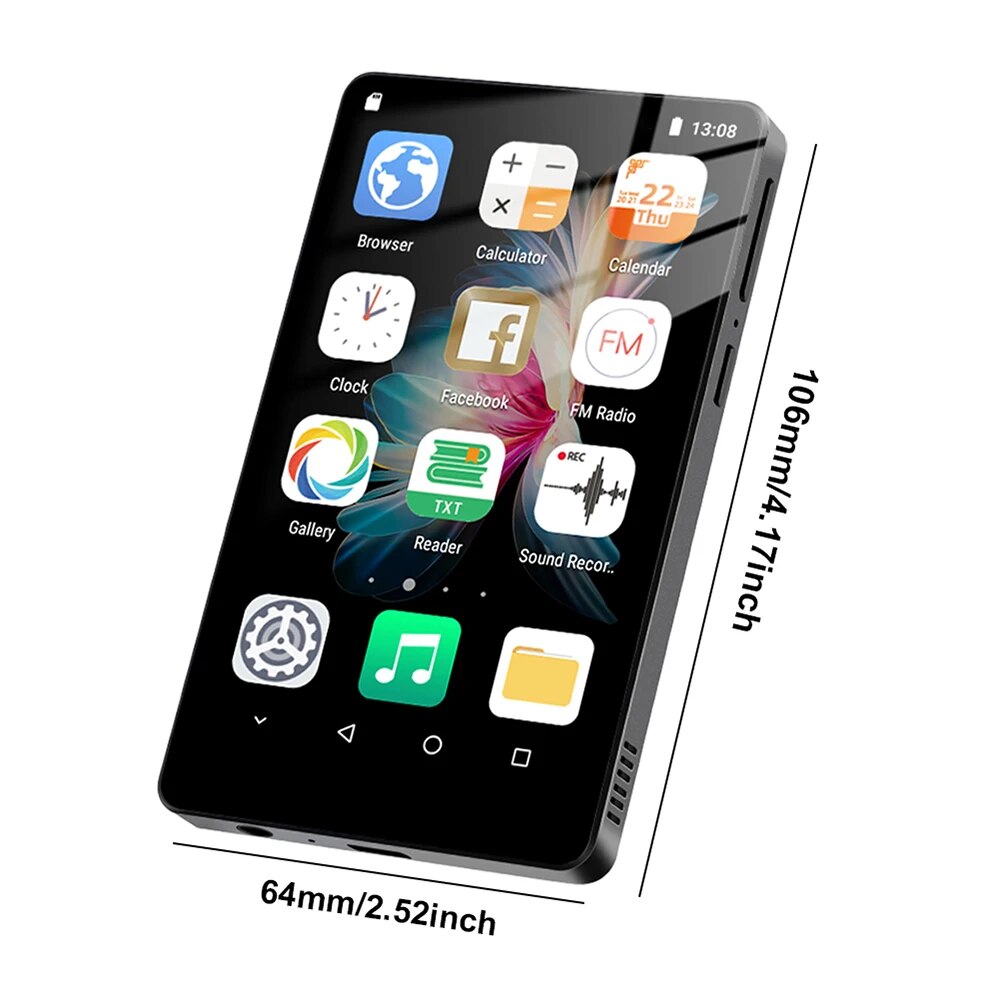WIFI MP3 MP4 Player Music MP3 Player Android 8.1 Bluetooth-Compatible with Speaker 4 Inch Full Touchscreen with FM Radio/E-Book. 