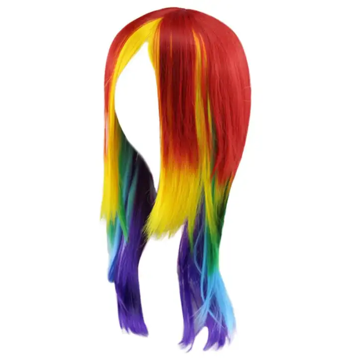 Hair Wig My Little Pony Rainbow Dash Cosplay Ponytail Multi Color