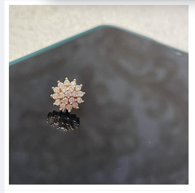 Exclusive Golden Fashionable Nose Pin for Women L shape.