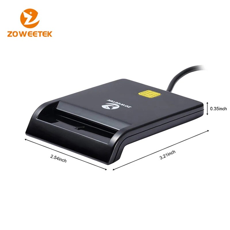 Zoweetek USB ID Smart Card Reader Electronic DNI Reader for ISO 7816 EMV IC DNIE Chip DNI Smart Card ZW-12026-1. 