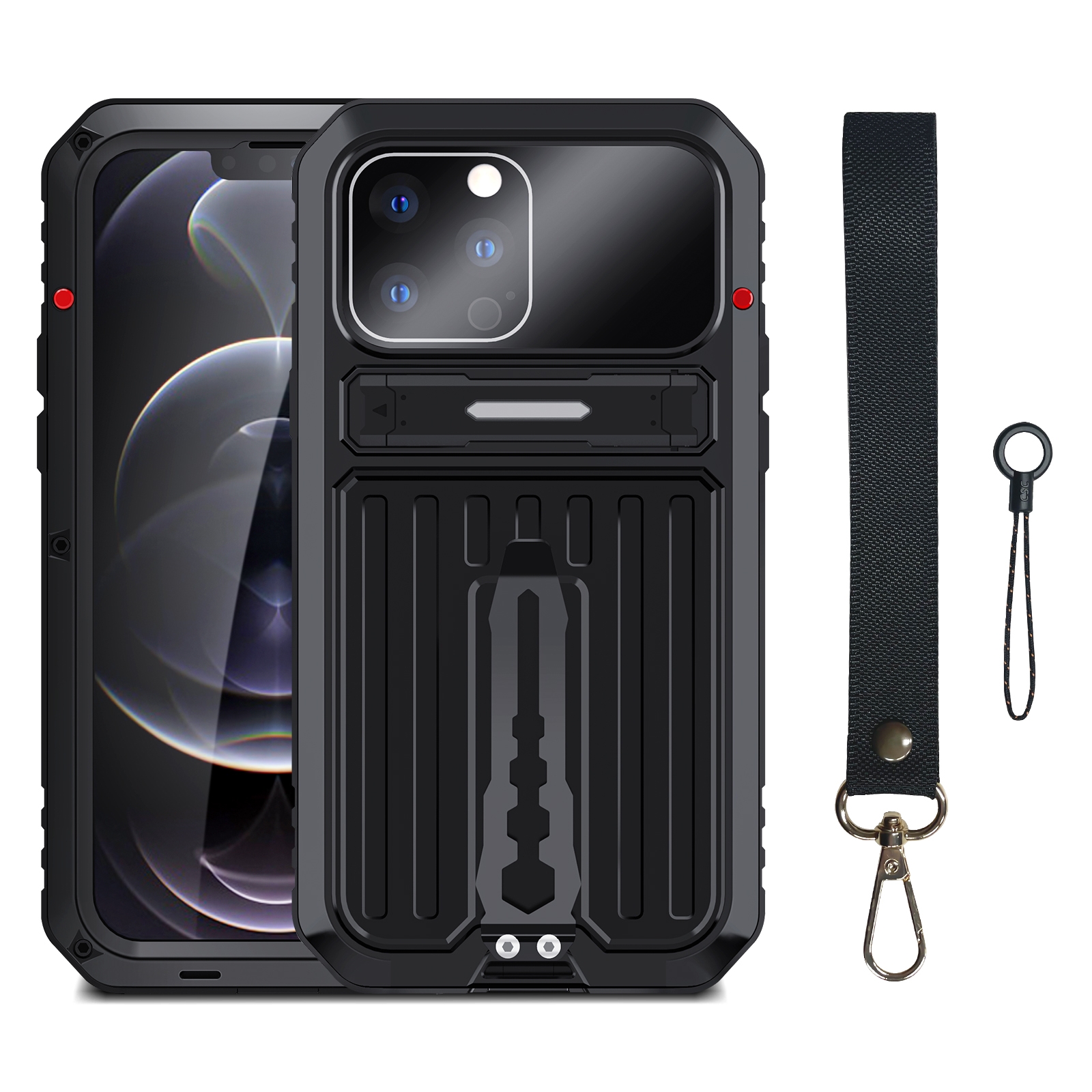 For iPhone 13 Pro Max Armor Shockproof Splash-proof Dust-proof Phone Case with Holder