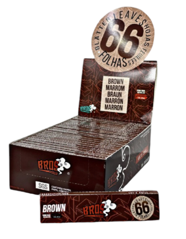 Bros Brown king size regular rolling Papers-66  Main Box (50 boxes). 