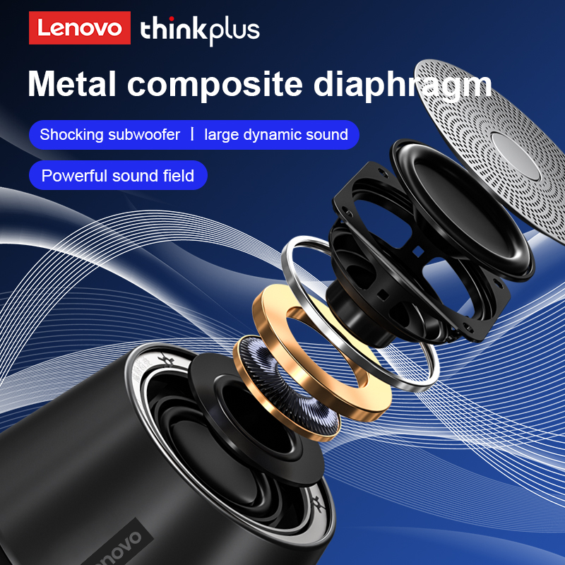 Lenovo Thinkplus K3 Pro Wireless Speaker bt 5.0 Microphone HD Call Stereo Sound Deep Bus with True Wireless Streao Music Player 1200mah Long Tolerance Speaker. 