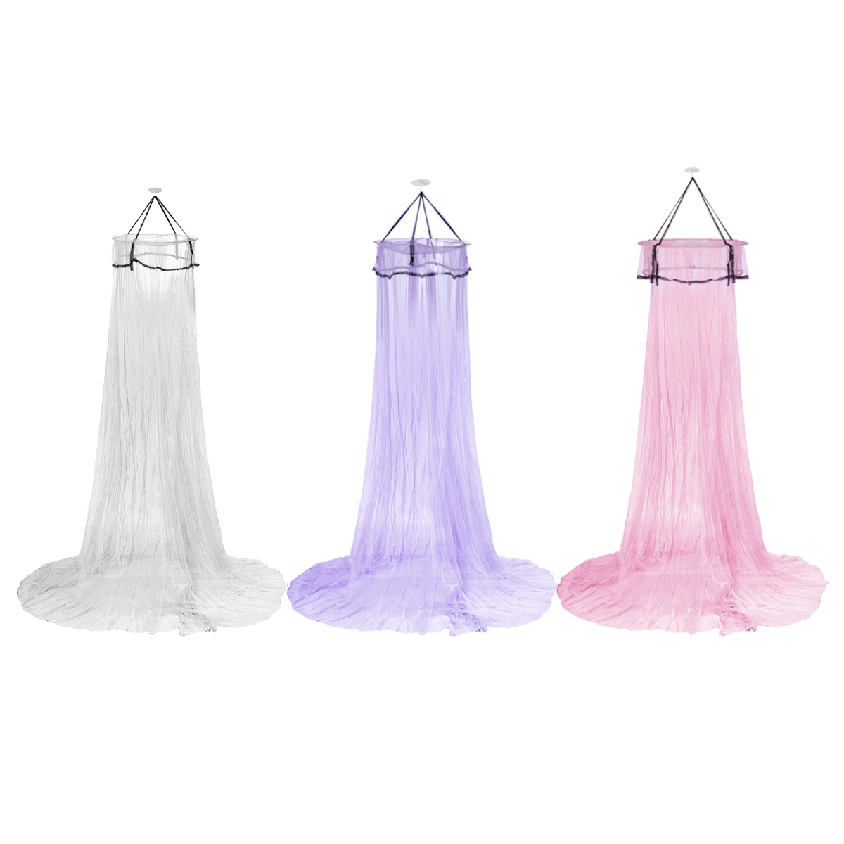 Comfortable Ceiling-Mounted Mosquito Net Free Installation Home Dome Foldable Bed Canopy For 1.2-1.8M Bed. 