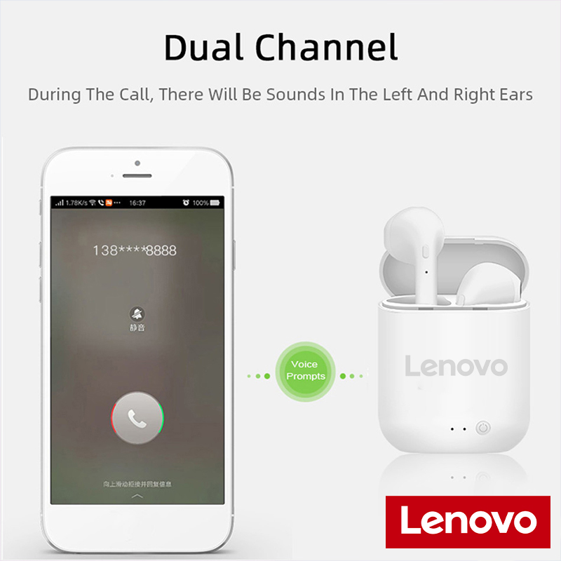 【Ready Stock+FREE Shipping+COD】Handsfree Headset Earphone Bluetooth Doff Inpods Lenovo I12 TWS V5. 