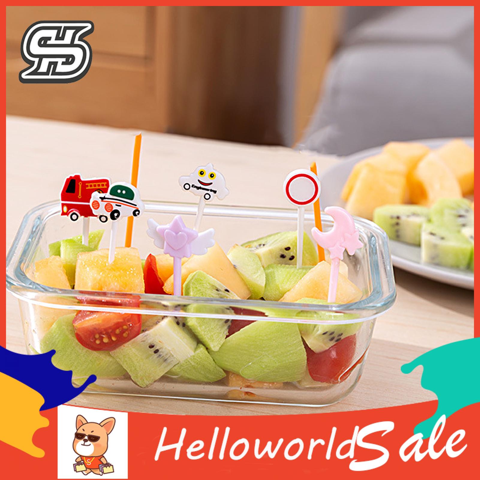 HelloWorld Fruit Fork Burr-free Creative Bento Decoration Stick. 