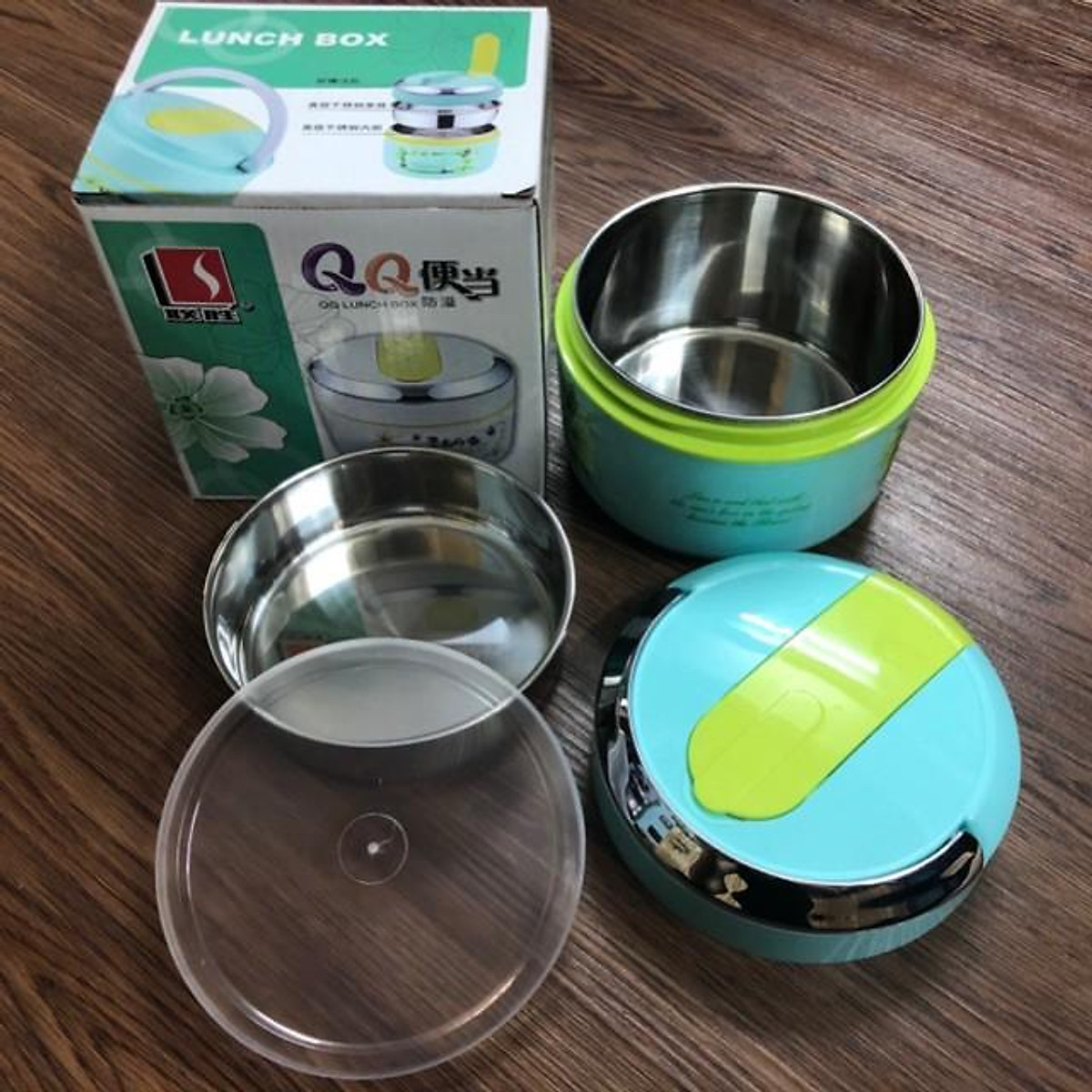 Hotpot Carry Lunch Box 1200 ml. Hot Case Lunch Box Tiffin 1200 Ml,2 Layer Insulated Tiffin Lunch Box 1200ML With Spoon. CD:550.. 