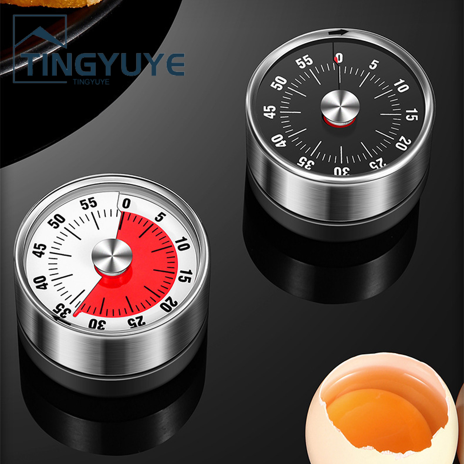 Mechanical Clock Eco-friendly Rust-proof Stainless Steel Manual Time Reminder Alarm Clock for Home. 