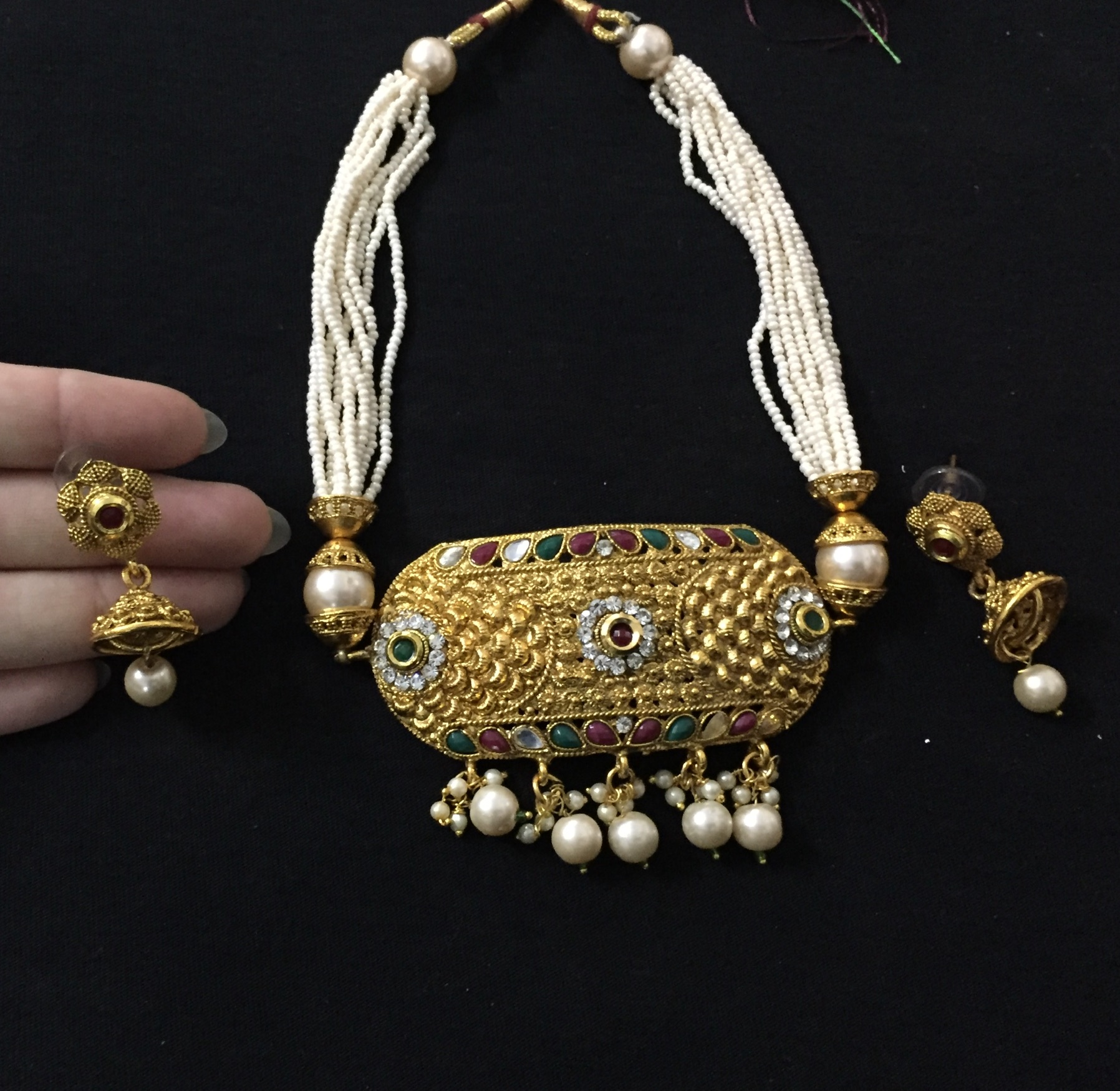 gold bridal choker