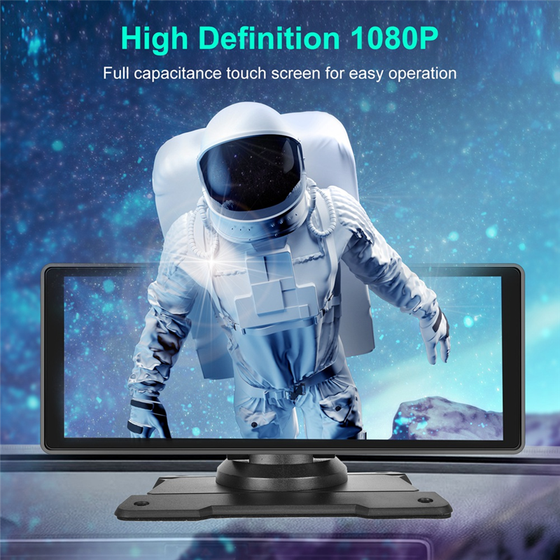 10.26Inch 4K DVR Car Monitor Carplay Android Dash Cam Dual Cameras, B. 