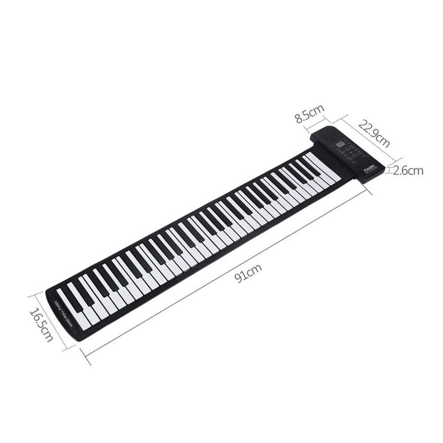 Portable 61-Keys Roll up Soft Silicone Flexible Electronic Digital Music Keyboard Piano New. 