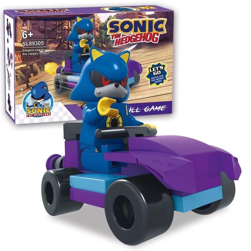 Sonic The Hedgehog Cycle Racing Building Blocks Model Set Small Particles Anime Cartoon Assemble Bricks Educational Games Toys. 