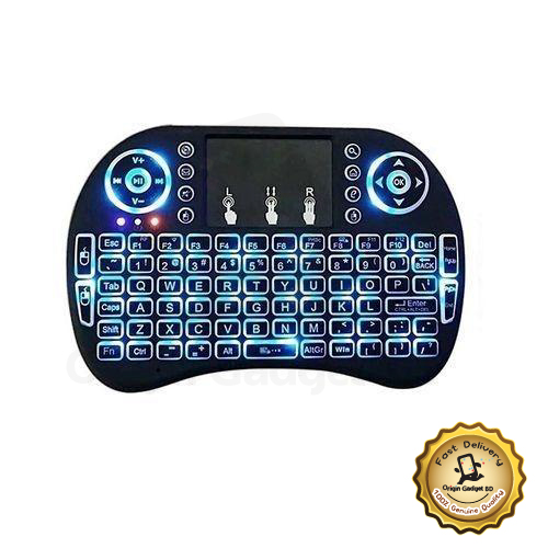 Rechargeable Mini Wireless Keyboard With Touchpad For Any Device With Color Back Ligh - Keyboard. 