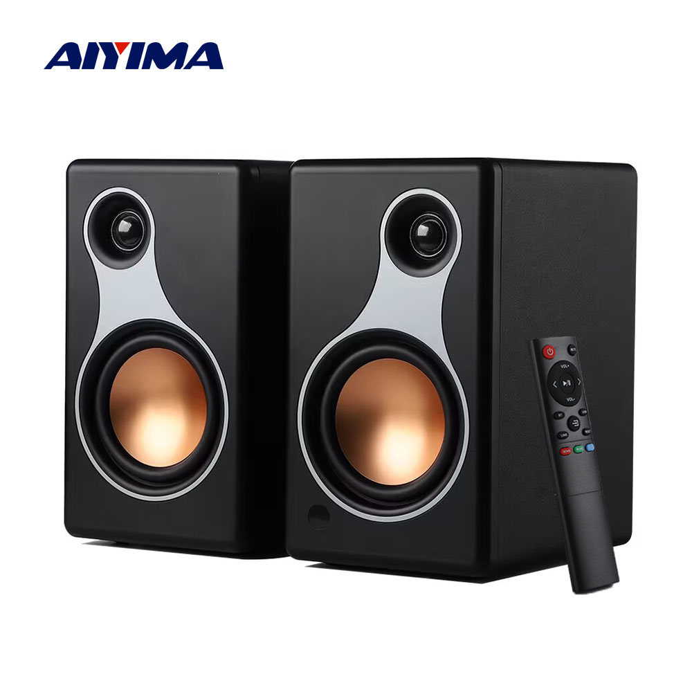 AIYIMA S500 Classic Bookshelf Speaker Bluetooth Wireless 120W Hifi Active Speakers For Home Computer Game Coaxial Optical RCA