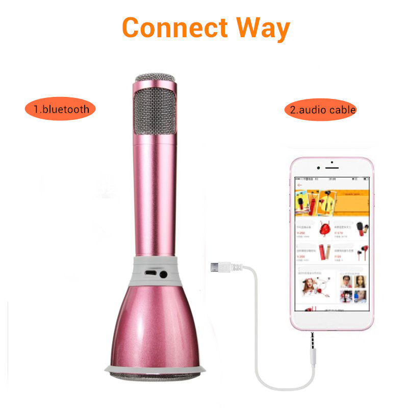 K068 Mini Handheld Wireless bluetooth Microphone With Mic Speaker Condenser Mini Karaoke Player KTV Singing Record Christmas Gifts. 