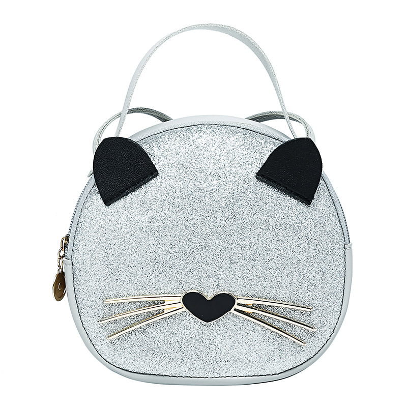 Direct Sales Korean New round Cute Leopard Print Kitten Phone Bag Shoulder Women's Crossbody Handbag