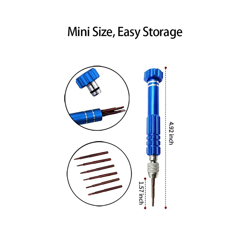2set Magnetic 6 in 1 Tiny Screw Driver Kit, Small Screwdriver Set Perfect Mini Screws for Cell Phones, Watch