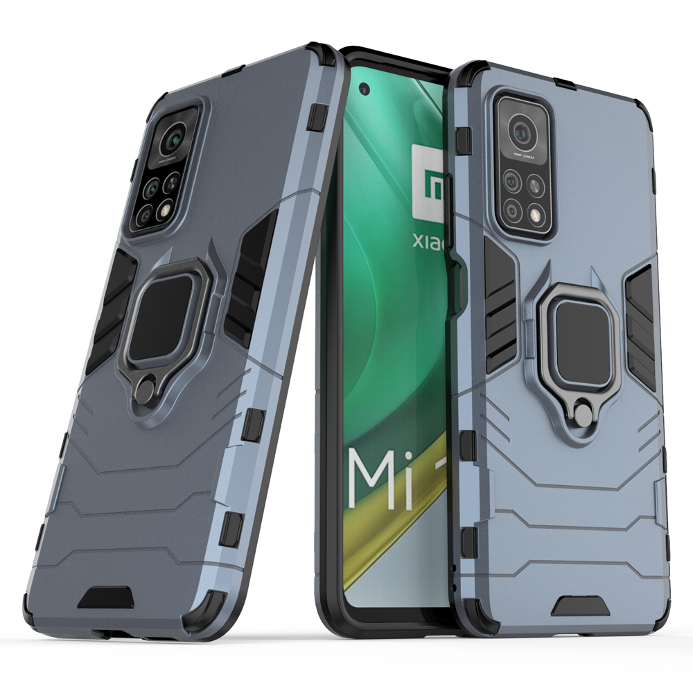 For Xiaomi Mi 10T 5G/Mi 10T Pro 5G Soft TPU + Rugged PC Dual-Combination Rotating Ring Bracket Protective Case Compatible