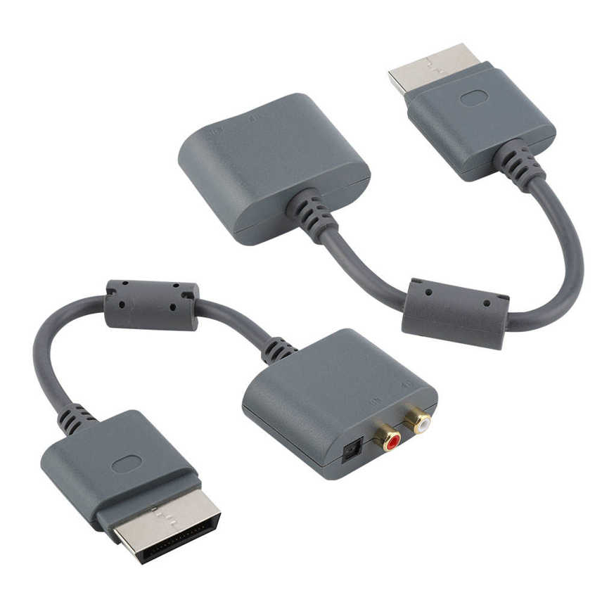 RCA Optical Audio Adapter Conversion HDMI AV Cable For Microsoft Xbox 360 Gray. 
