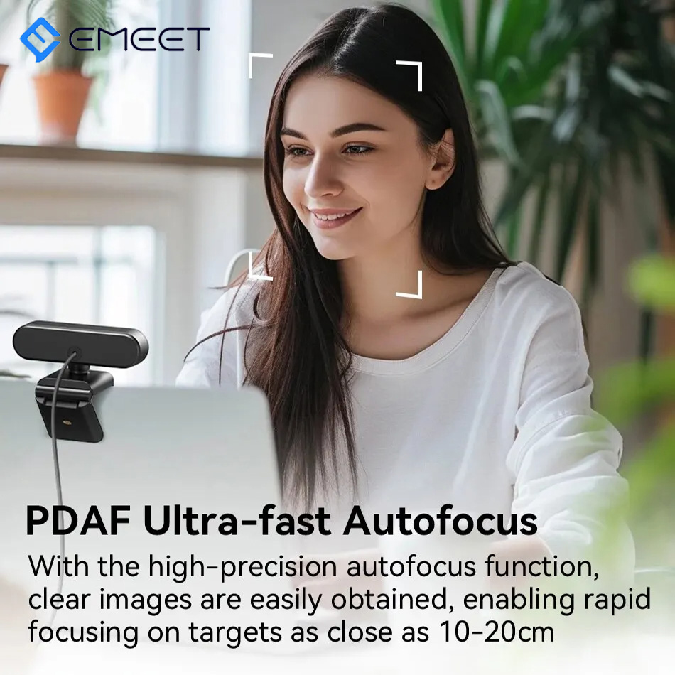 Webcam Ultra HD 4K/2K/1080P Web Camera EMEET C60E Autofocus USB Computer Camera for Streaming/ Video Call/Conference SmartCam. 