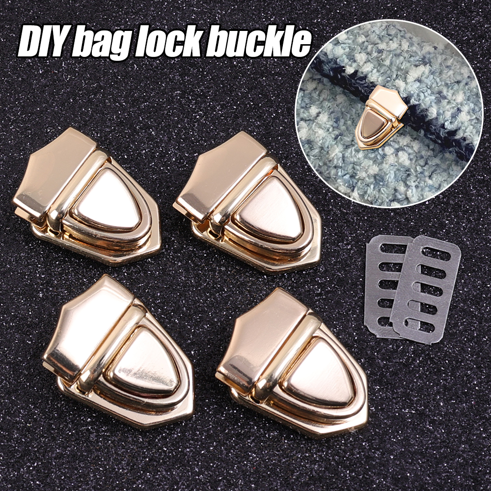 DIY Insert Lock Version Alloy Bag Latch Solid Brass Metal Push Lock Handbag Purse Briefcase. 