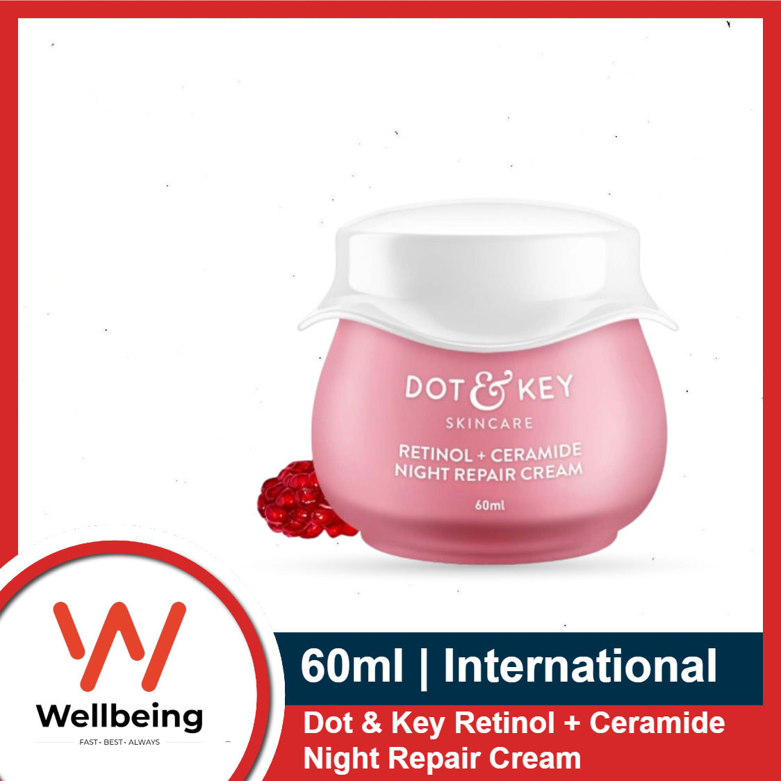 Dot & Key Retinol + Ceramide Night Repair Cream 60ml / 25ml / 15ml | Anti Aging Cream For Women & Men | Reduces Fine Lines & Wrinkles | Oil Free & Non Sticky Moisturizer | For Glowing Youthful Skin | For All Skin Types | India