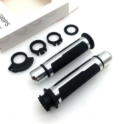 Barracuda Italian Design Handle Grip with Metal Handlebar Ends with Aluminium Insert for Bikes and Motorcycle, Metallic Multicolor. 