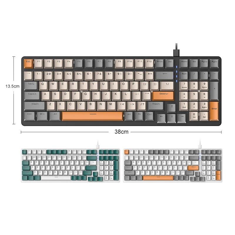 Xiaomi Mechanical Keyboard 100 Key Anti-ghosting LED Backlit Red/Blue Axis Wired Gaming Keyboard For Laptop PC Gamer Computer. 