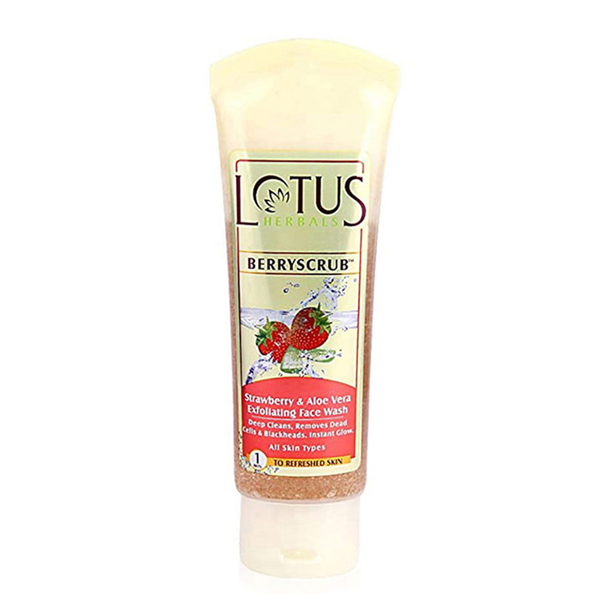 Lotus Herbals BERRYSCRUB Strawberry & Aloe Vera Exfoliating Face Wash-120gm