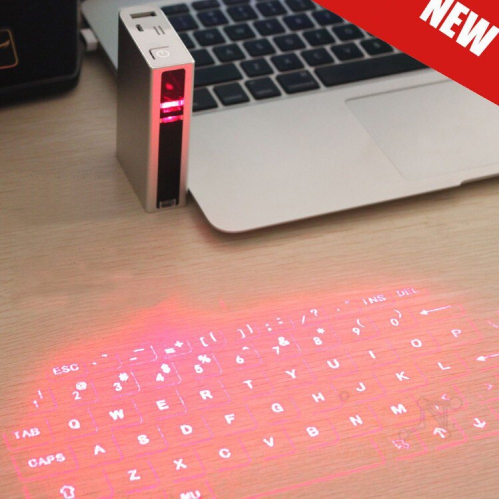 Mini Bluetooth Virtual Projector Laser Keyboard With 5200mAh Power Bank. 