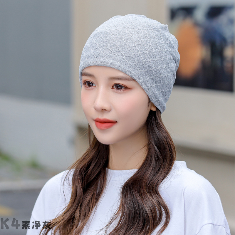 Thin, breathable, multi-purpose, fashionable knitted hat, sunscreen, toe hat, summer empty top, multi-functional women's twist hat, solid color