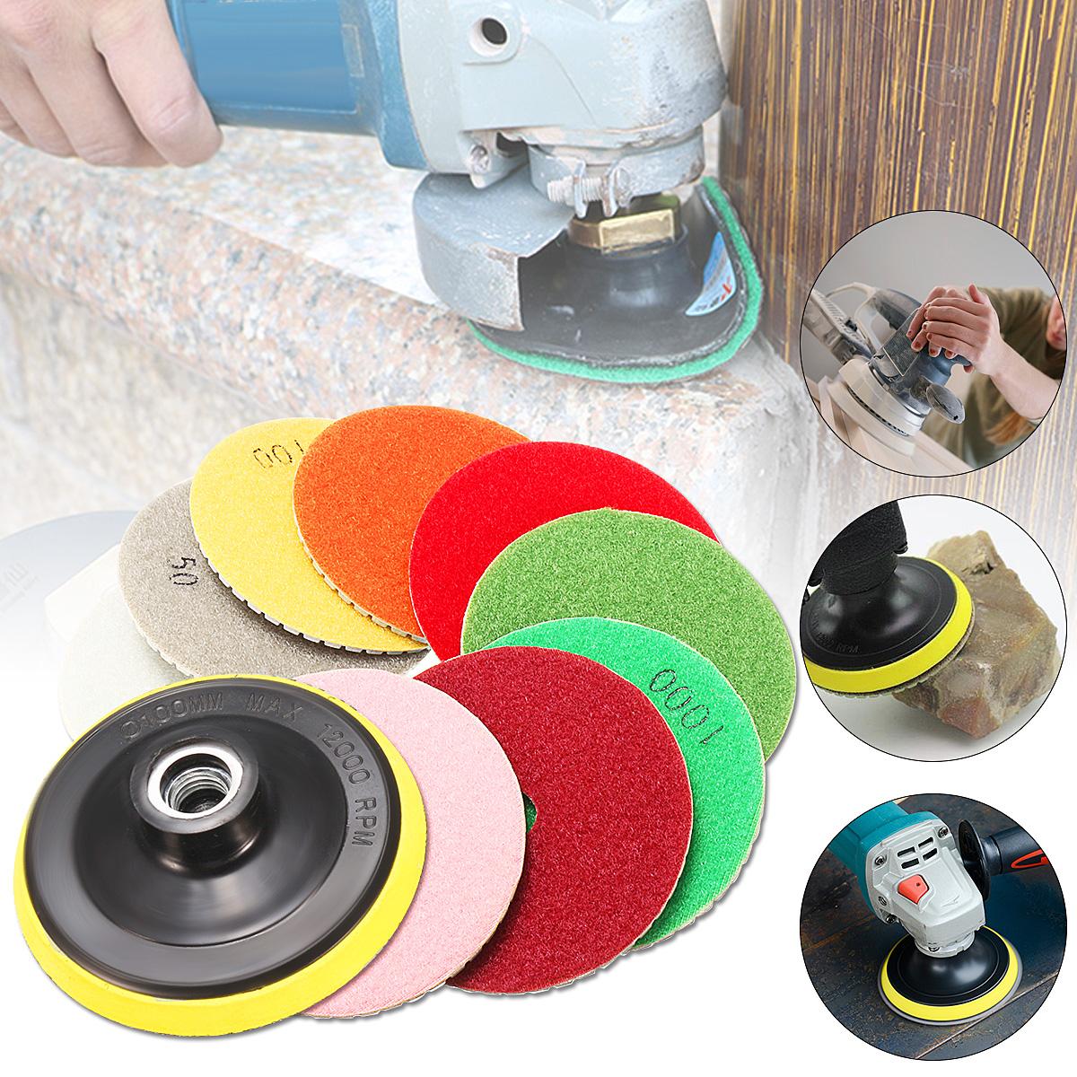 10PCS 4/'/' Inch Diamond Wet//Dry Polishing Pads For Granite Marble Concrete Stone