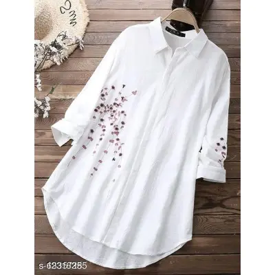 Latest New Shirt Design Top With Skin Print Floral Design for girls