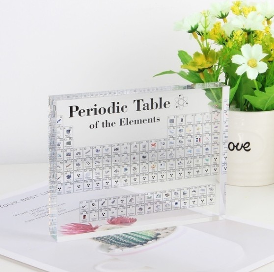 Chemical Periodic Table With Element 83-bit Transparent Acrylic Desks Display Letter Ornament Samples School Science Studying 1Pcs. 