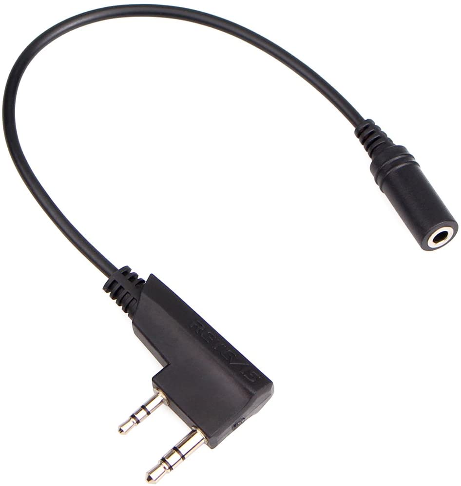 Retevis 2 Pin to 3.5mm Earpiece Adapter Cable for Baofeng BF-888S Arcshell AR-5 BTECH H-777 RT21 RT22 RT27 RT7 H-777S RT28 RT68 RT19 RT18 , 2 Way Radio Headset Adapter. 