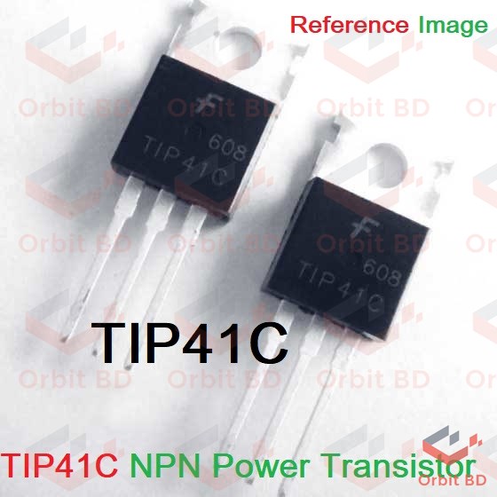 2Pcs- Chinese TIP41C TIP41 Transistor 100V 6A 65W 3 Pin General Purpose TIP41C Transistor TO-220 Silicon Power Transistor 2 Pin Leads. 